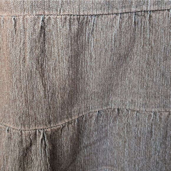 Unique find Mocha brown tired boho  denim jean maxi skirt size 6 - Picture 4 of 9